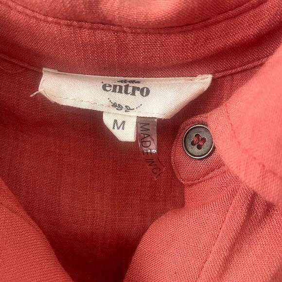 Entro Orange Cotton Blend Sleeveless Dress Sz M - Picture 3 of 6